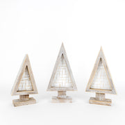 Bamboo Wood Cutout On Stand Set of 3 Trees Adams Christmas Adams & Co.   