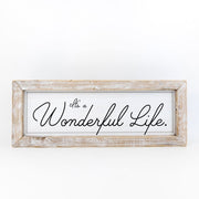 Reversible Wood Framed Sign "Wonderful" Adams Christmas Adams & Co.   
