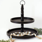 Two Tiered Wood Tray, Black Adams Everyday Adams & Co.   