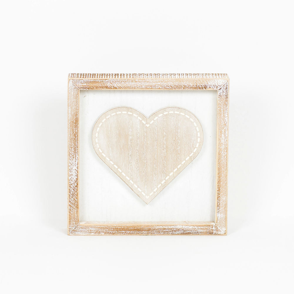 Reversible Wood Framed Sign - Heart/Flower Adams Valentines Adams & Co.   