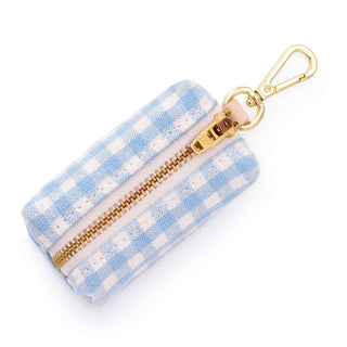 Sky Blue Gingham Waste Bag Holder Dapper The Foggy Dog