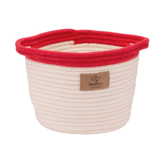 Dog Toy Bucket | Cream & Red Speckle and Spot by Ore’ Originals