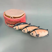 Moo - Fish Can Catnip Toy Cheerhunting Brown