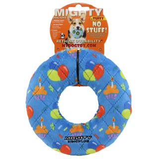 Mighty Ring-Medium Celebration, Squeaky Dog Toy, No Stuffing Dapper Tuffy Dog Toys - VIP Products