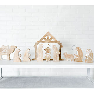 Mango Wood Nativity Scene Christmas Adams & Co.