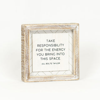 Reversible Wood Framed Herringbone Sign (Energy/Compassion) Adams Everyday Adams & Co.   