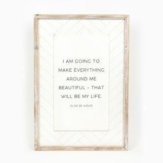 Reversible Wood Framed Herringbone Sign (Beautiful/Underestimate) Adams Everyday Adams & Co.   