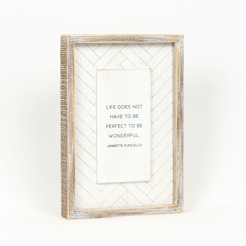 Reversible Wood Framed Herringbone Sign (Wndrfl/Psbl) Adams Everyday Adams & Co.   