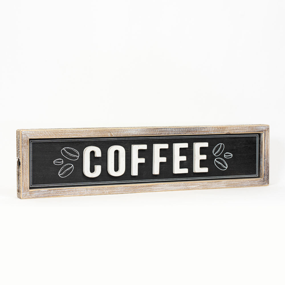 Reversible Wood Framed Sign "Eat/Coffee" Adams Everyday Adams & Co.   