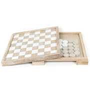 Wood Chess Box - Natural & White Adams Everyday Adams & Co.   