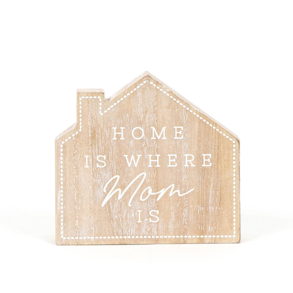 Reversible Chunky Wood Shape (Home Mom) Natural/White +  Badams   