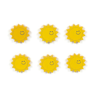 Ledgie Shapes Sun+ sun shapes set of six in bright yellow with smiley faces