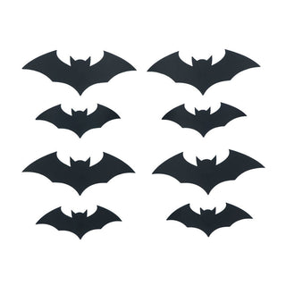 Black paper bats, 8-piece pack for Halloween decor