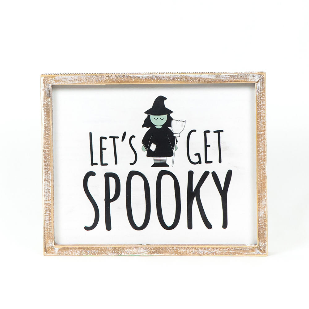 Reversible Wood Framed Sign Spooky/Pumpkin Pick Adams Fall/Thanksgiving Adams & Co.   