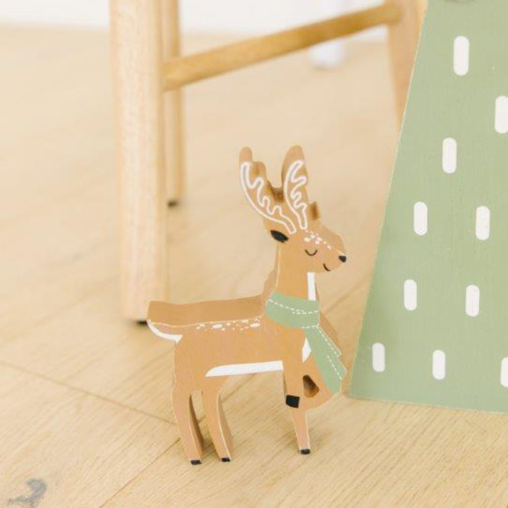 Chunky Wood Shape (Deer) Multicolor Adams Christmas Adams & Co.   