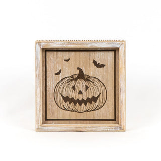 Reversible Wood Framed Sign Leaf/Jack-o'-Lantern Adams Halloween Adams & Co.   