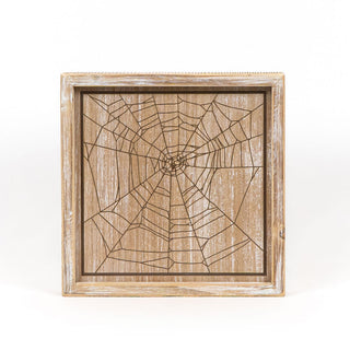 Reversible Wood Framed Sign Web/Leaves Adams Halloween Adams & Co.   