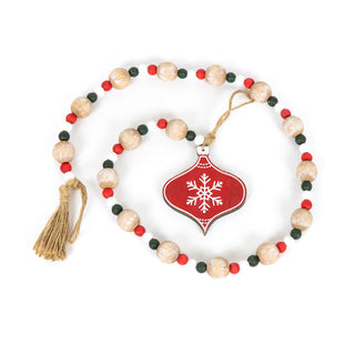 Wood Bead Garland With Tassels (Ornament) Multicolor Adams Christmas Adams & Co.   