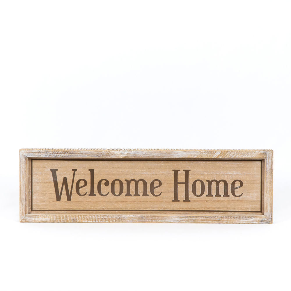 Reversible Wood Framed Sign (Merry/Home) Natural/White/Black Adams Christmas Adams & Co.   