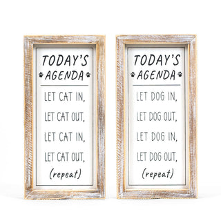 Reversible Wood Framed Sign (Today's Agenda) + Badams
