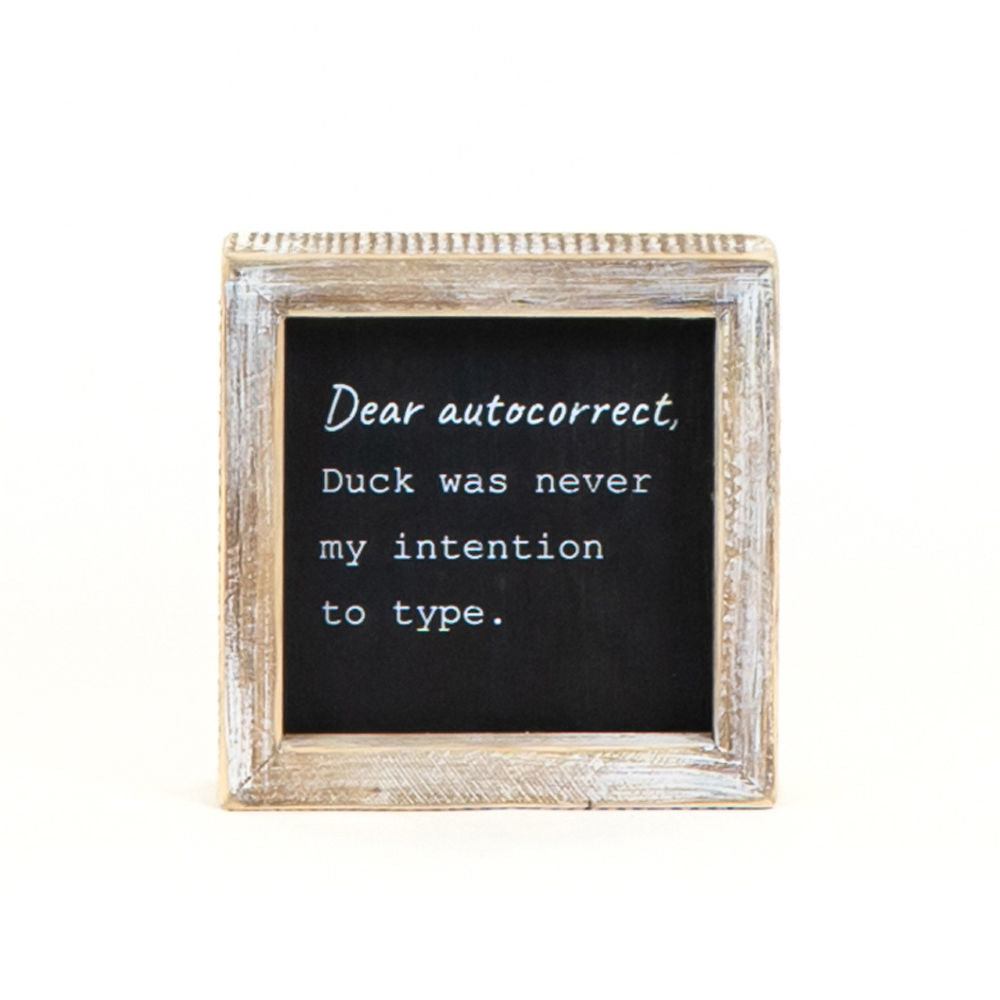 Reversible Wood Framed Sign (No Internet Connection/Dear Autocorrect) Black/White Adams Everyday Adams & Co.   