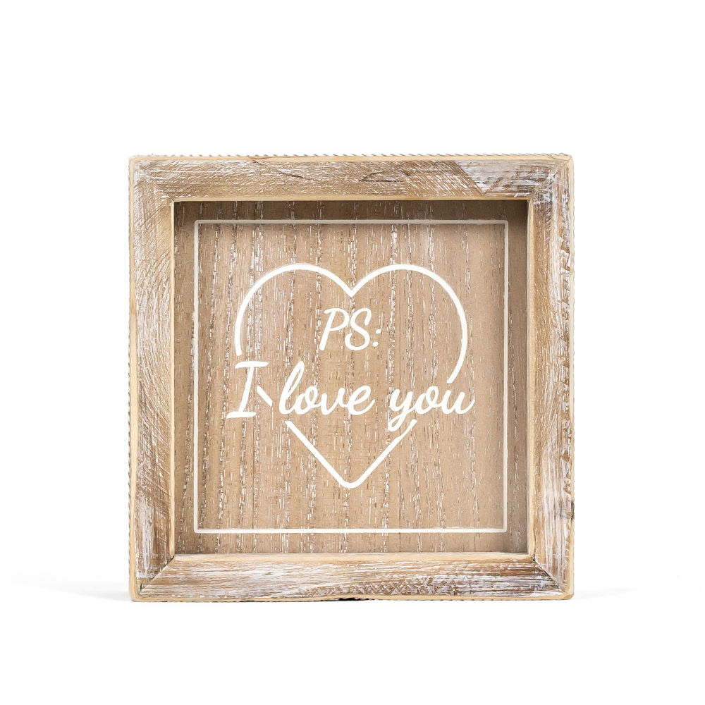 Wood Framed Sign (Love) Natural/White Adams Everyday Adams & Co.   