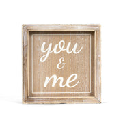 Wood Framed Sign (You & Me/Together) Natural/White Adams Everyday Adams & Co.   