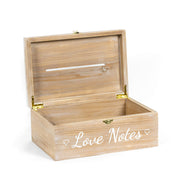 Wooden Hinged Box (Love Notes) Natural/White Adams Everyday Adams & Co.   