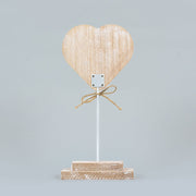 Wood Cutout On Stand (Piece Of My Heart) White/Natural Adams Everyday Adams & Co.   