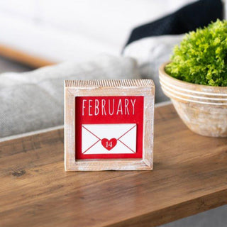 Reversible Wood Framed Sign (February/March) Red/Green/White Adams Valentines Adams & Co.   