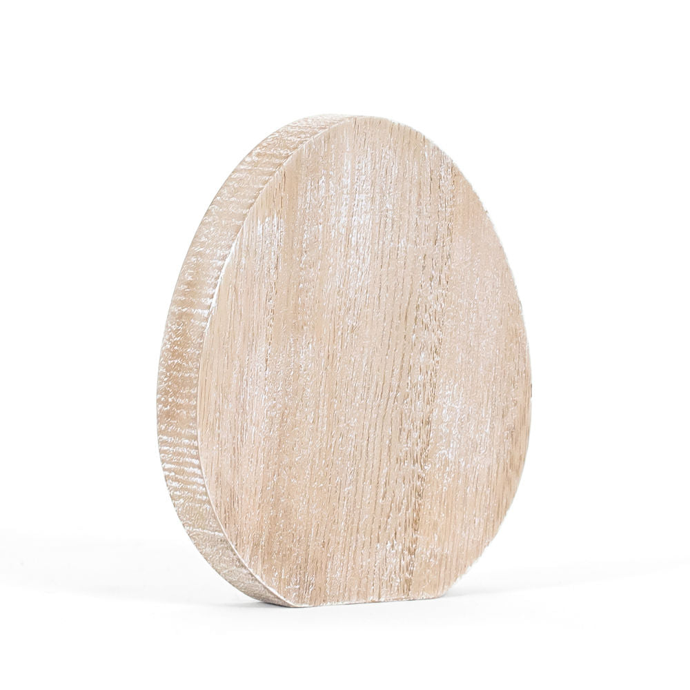 Wood Cutout Shape (Egg) Natural/White +  Badams   