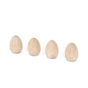 Chunky Wood Shapes Set of 4 (Eggs) Natural/White Adams Easter/Spring Adams & Co.   