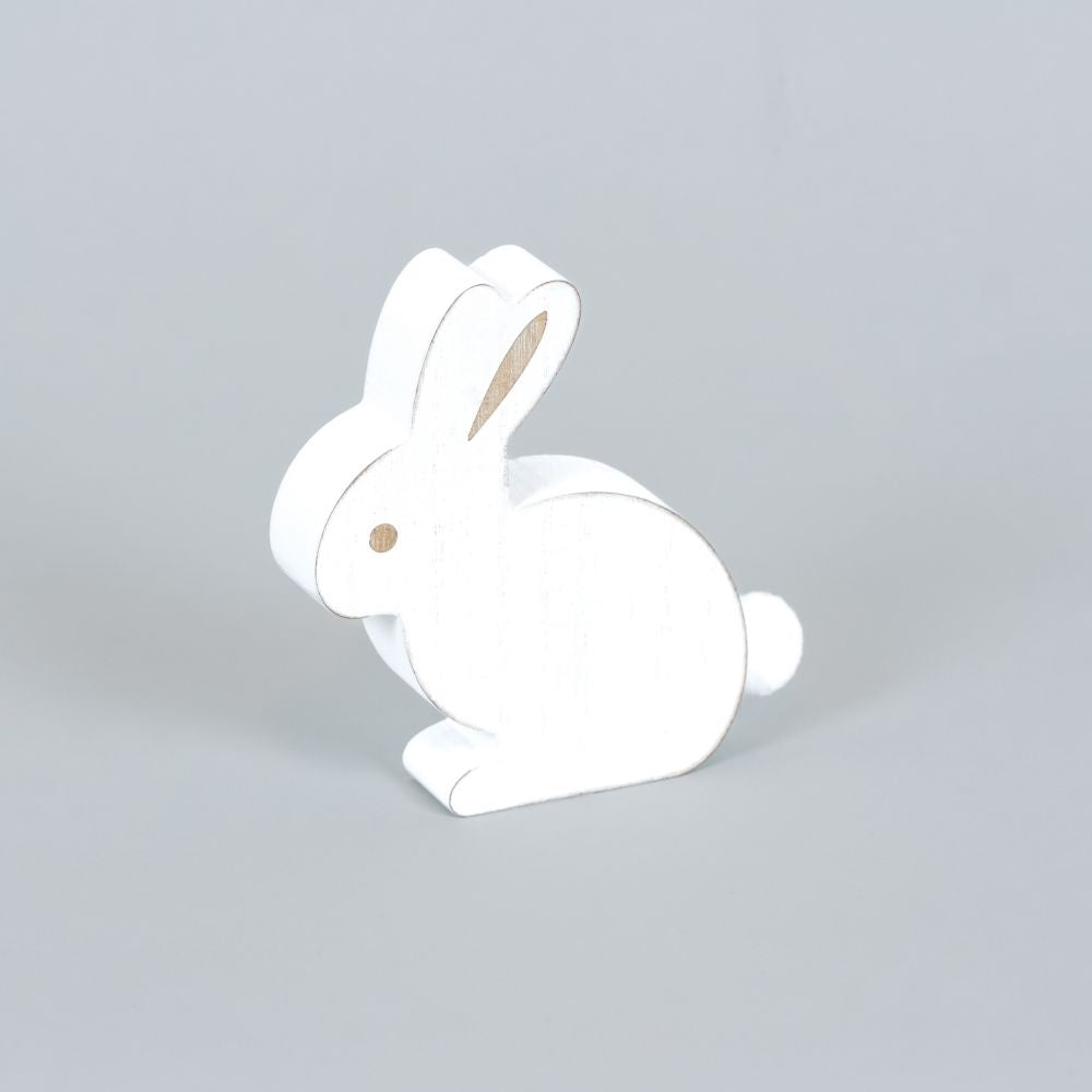 Chunky Wood Shape (BUNNY) White, Natural Adams Easter/Spring Adams & Co.   