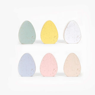 Reversible Chunky Wood Shape Set of Six (ROBIN EGGS) + Badams