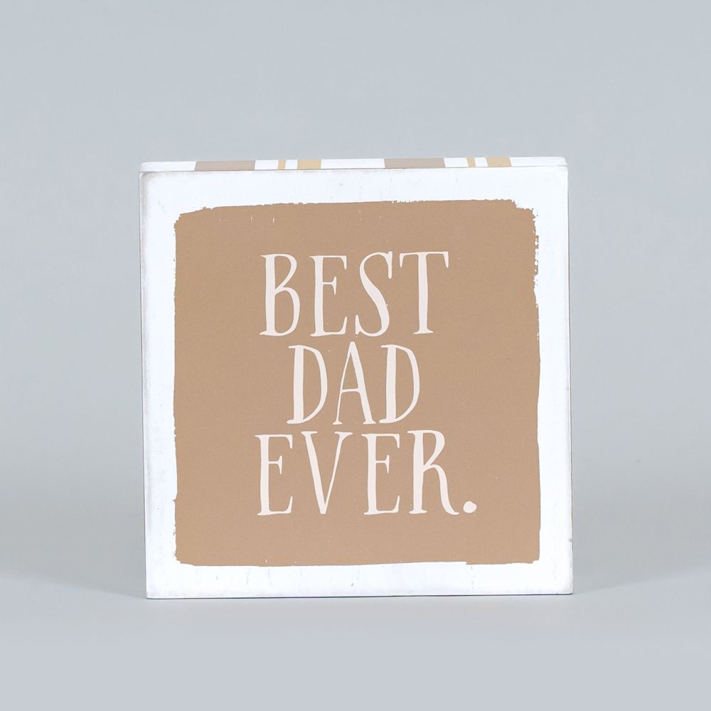 Reversible Wood Block Sign (BEST DAD/FATHER) Adams Everyday Adams & Co.   
