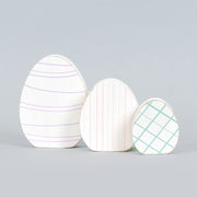 Wood Cutout Shapes S/3 (Eggs) Adams Easter/Spring Adams & Co.   