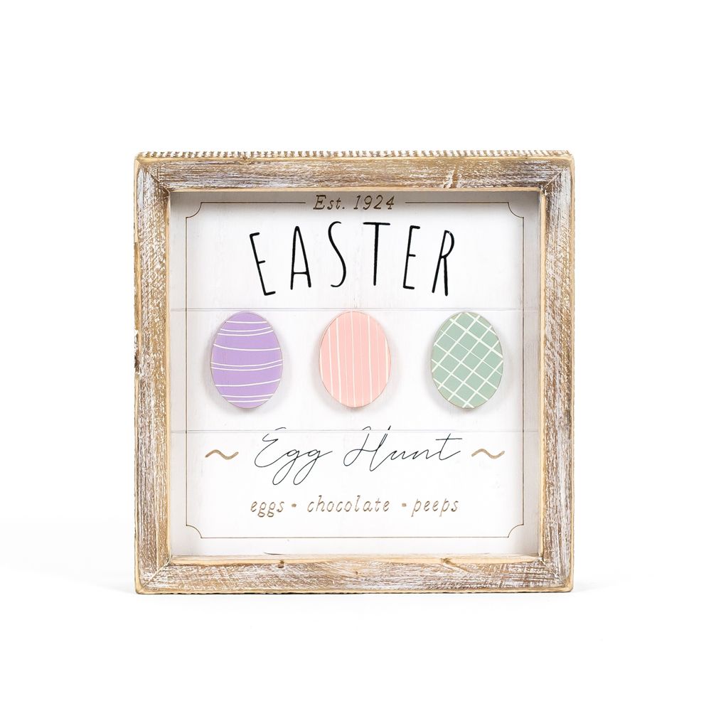 Reversible Wood Framed Sign (Easter/Spring) Eggs/Flower Adams Easter/Spring Adams & Co.   