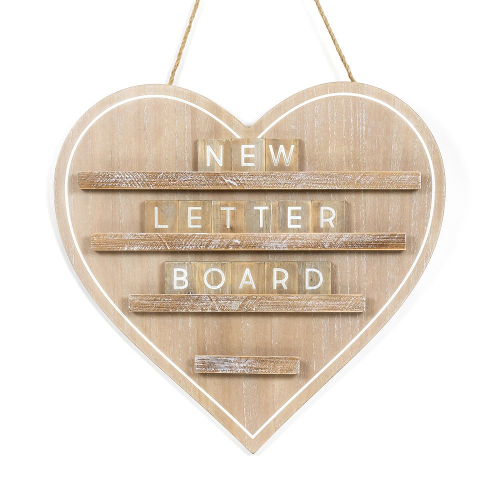 Leadgie Hanging Board - Heart - Natural Adams Ledgie Adams & Co.   