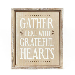 Reversible Wood Frame Sign (Snow/Gather) Adams Christmas Adams & Co.   
