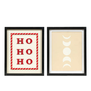 Reversible Wood Frame Sign (Ho/Moon) Adams Christmas Adams & Co.