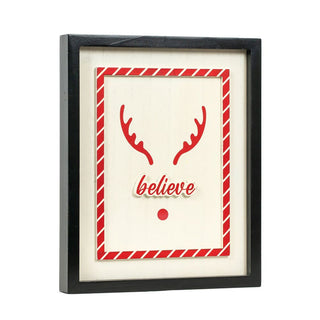 Reversible Wood Frame Sign (Believe/Sun) Adams Christmas Adams & Co.   