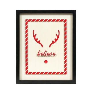 Reversible Wood Frame Sign (Believe/Sun) Adams Christmas Adams & Co.   