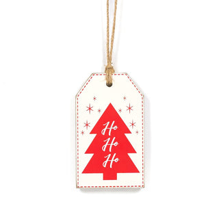 Reversible Wood Tag (Tree/Present) Rd/Wh Adams Christmas Adams & Co.   