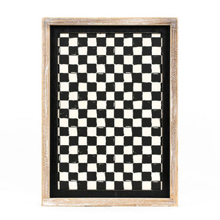 Reversible Wood Frame Sign (Santa/Check) Adams Christmas Adams & Co.   
