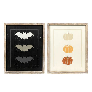 Reversible Wood Frame Sign (Bat/Pumpkin) Adams Halloween Adams & Co.