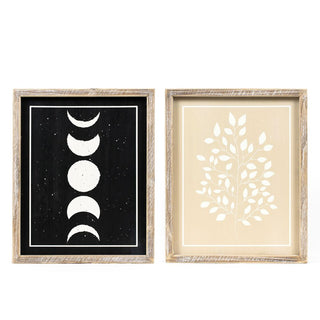 Reversible Wood Frame Sign (Moon/Plant) Adams Halloween Adams & Co.
