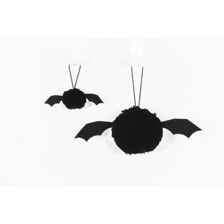 Pom Pom Bat S/2, Black Adams Halloween Adams & Co.   