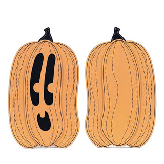 Chunky Wood Shape (Jackolantern) Orange Adams Halloween Adams & Co.