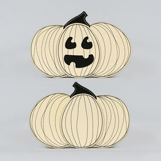 Chunky Wood Shape (Jackolantern) Tan Adams Halloween Adams & Co.