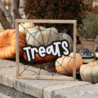 Wood Frame Sign (Treats) Adams Halloween Adams & Co.
